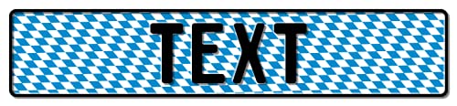 Motiv Schild | Fun Schild | Wunschkennzeichen | Namensschild | Fun Kennzeichen | 520x110 mm | verschiedene Motive | Funschilder individuell mit Wunschtext gestaltbar für wenig Geld (Bayern Raute) von A. Sievers GmbH