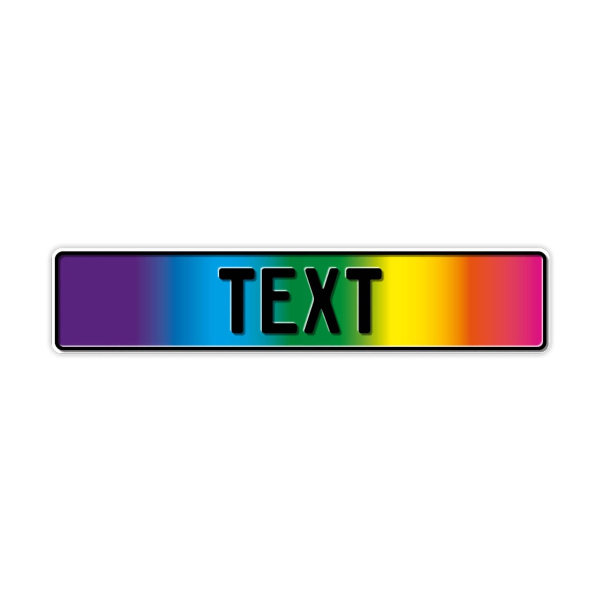 Motiv Schild | Fun Schild | Wunschkennzeichen | Namensschild | Fun Kennzeichen | 520x110 mm | verschiedene Motive | Funschilder individuell mit Wunschtext gestaltbar für wenig Geld (Regenbogen dunkel) von A. Sievers GmbH