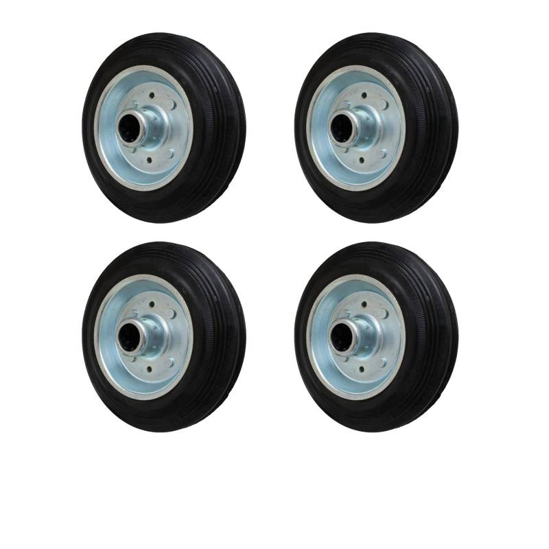 4 Stück 160 mm Vollgummirad Rad für Transportrollen Lenkrollen Transportgeräterad von A