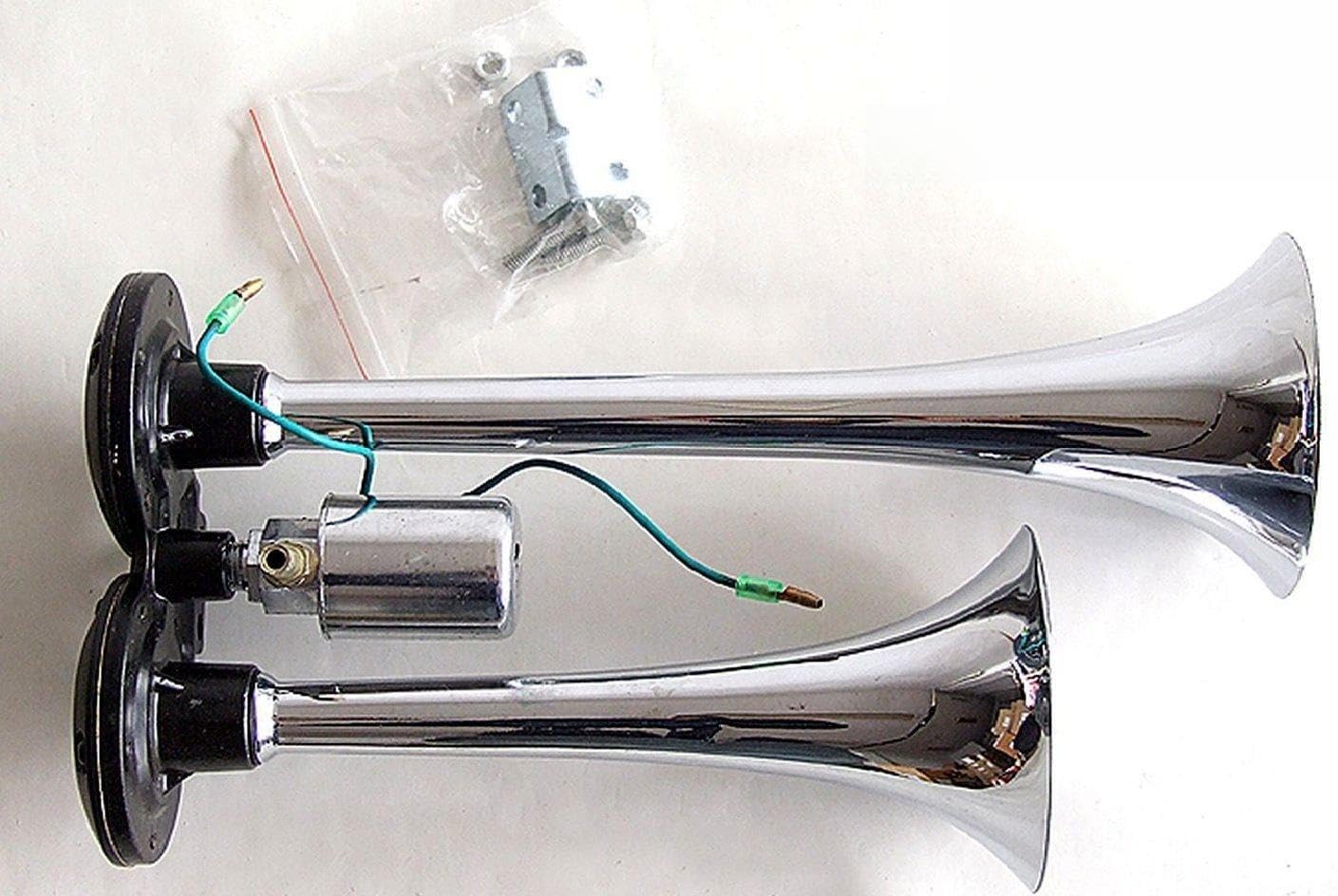 A1 12V 24V 2-Klang Fanfare Druckluft Horn Hupe Nebelhorn Chrom LKW E-Prüfzeichen A1 12V 24V 2-Klang Fanfare Druckluft Horn Hupe Nebelhorn Chrom LKW E-Prüfzeichen von A1