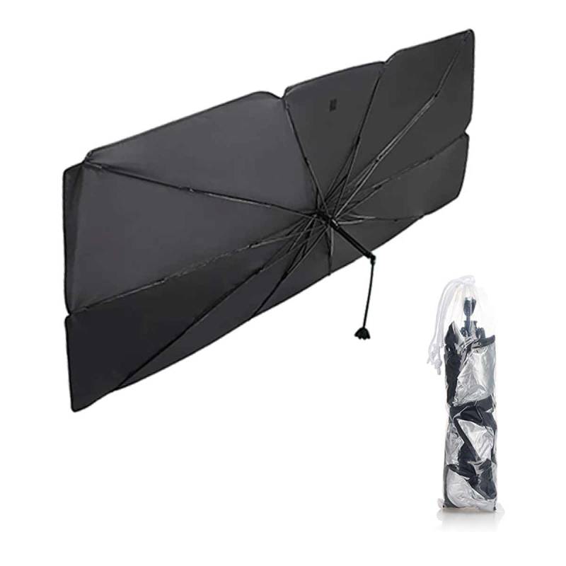 Auto-Sonnenschutz für Windschutzscheibe, universal, Sonnenschutz für Auto, Auto-Sonnenschutz gegen UV-Strahlen, verstellbare Größe von 125 x 65 cm bis 140 x 79 cm von A2ZWORLD