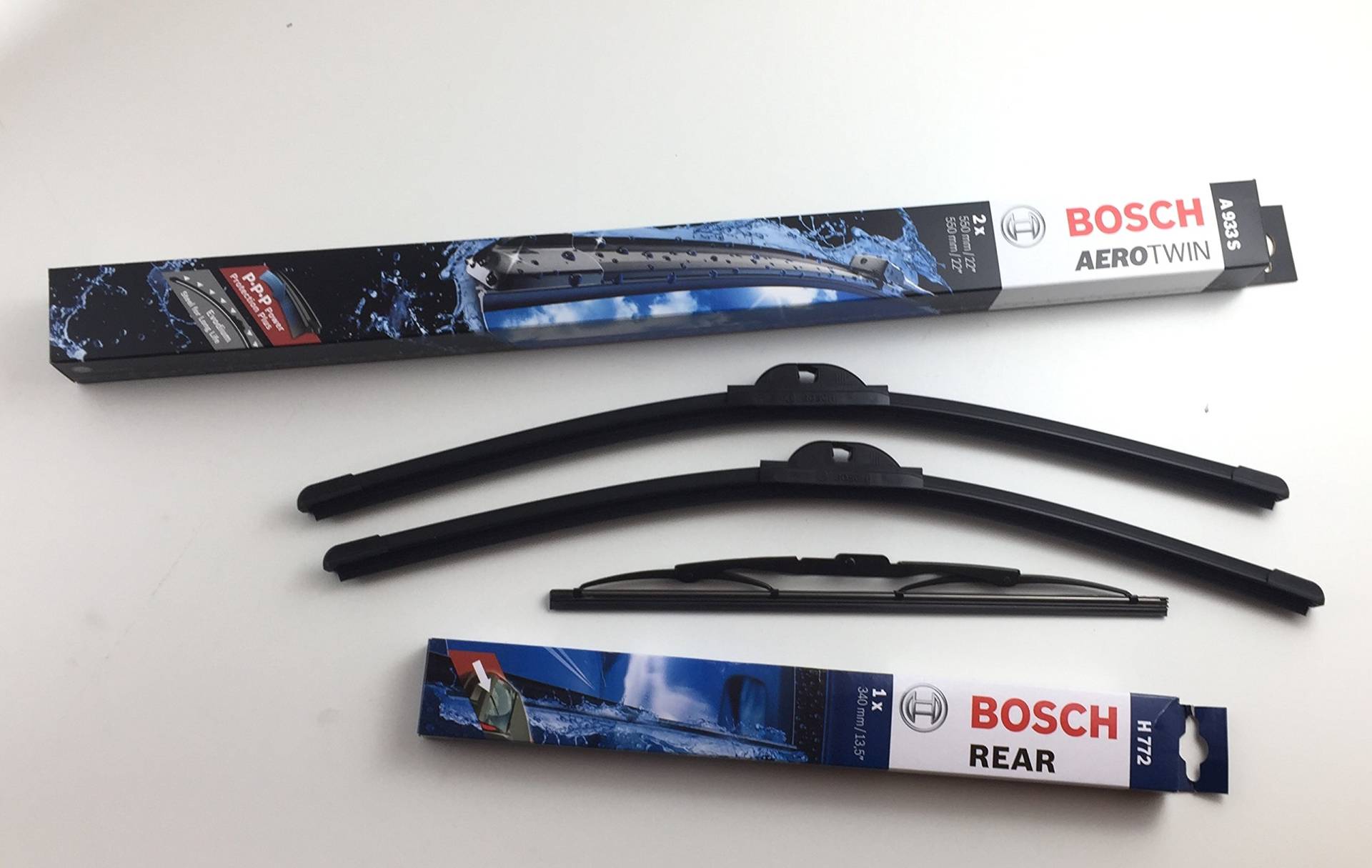 Scheibenwischer Set vorne links recht + hinten A4 B6 8E5 ab Baujahr 11/2003 / B7 8ED Scheibenwischer Set vorne links recht + hinten A4 B6 8E5 ab Baujahr 11/2003 / B7 8ED von A933S/H772HBOSCH