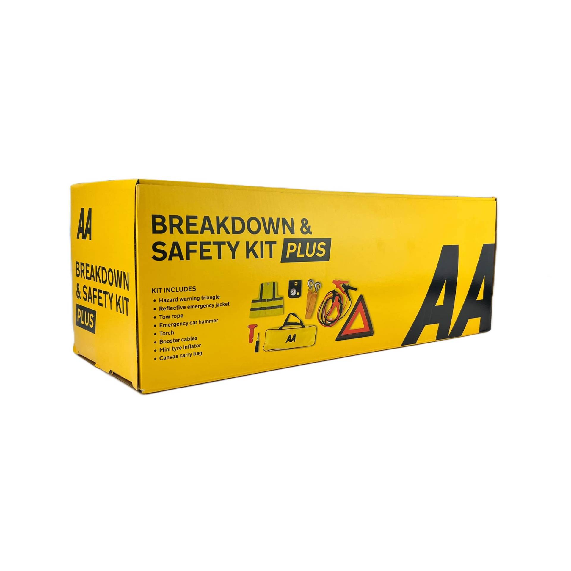 AA Pannen-Sicherheits-Kit Plus AA5618 - Reifenfüllgerät, Warndreieck, Abschleppgurt, Warnweste, Taschenlampe, Nothammer, Starthilfekabel, Aufbewahrungstasche AA Pannen-Sicherheits-Kit Plus AA5618 - Reifenfüllgerät, Warndreieck, Abschleppgurt, Warnweste, Taschenlampe, Nothammer, Starthilfekabel, Aufbewahrungstasche von AA