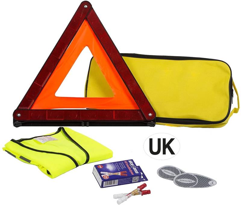 AA Reisekit Frankreich AA5465 - Alkoholtester, Warndreieck, GB-Länderkennzeichen, Scheinwerfer-Umwandler, Warnweste - deckt gesetzliche Anforderung ab von AA
