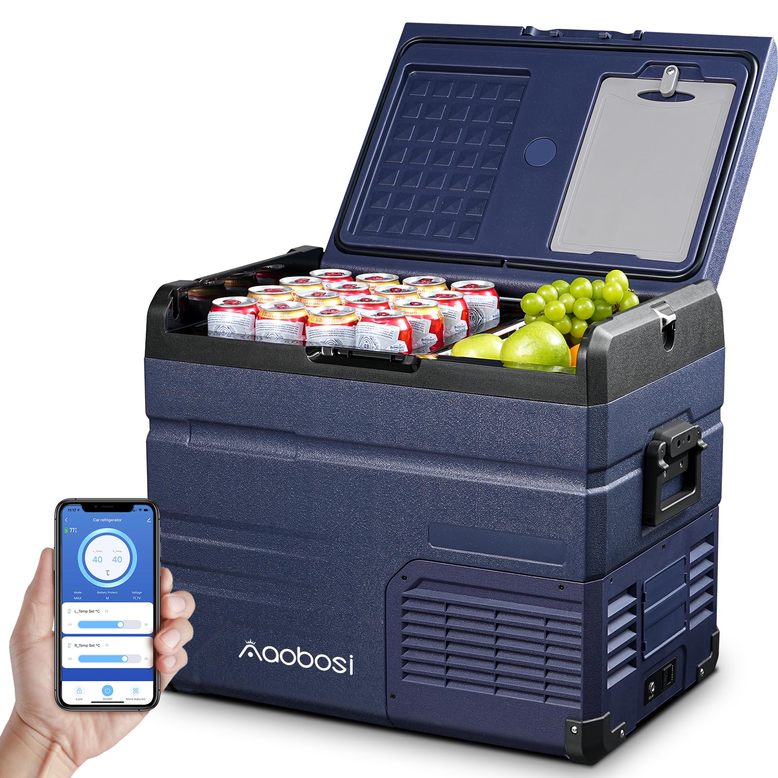 AAOBOSI 46 L Kompressor Kühlbox Dual Zone, Kühlbox Auto Mit WIFI-APP-Steuerung USB-Anschluss, 12/24 V und 100-240 V Kühlbox bis -20 °C für Auto, Lkw, Boot, Reisemobil, Camping AAOBOSI 46 L Kompressor Kühlbox Dual Zone, Kühlbox Auto Mit WIFI-APP-Steuerung USB-Anschluss, 12/24 V und 100-240 V Kühlbox bis -20 °C für Auto, Lkw, Boot, Reisemobil, Camping von AAOBOSI