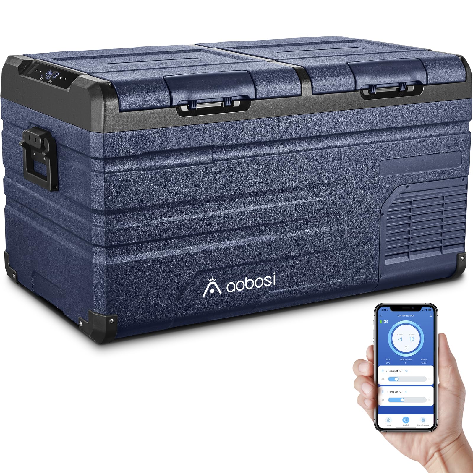 AAOBOSI 72 L Kompressor Kühlbox, Auto Kühlbox Mit WiFi-APP-Steuerung USB-Anschluss, 12/24 V und 100-240 V Kühlbox bis -20 °C für Auto, LKW, Boot, Reisemobil, Camping AAOBOSI 72 L Kompressor Kühlbox, Auto Kühlbox Mit WiFi-APP-Steuerung USB-Anschluss, 12/24 V und 100-240 V Kühlbox bis -20 °C für Auto, LKW, Boot, Reisemobil, Camping von AAOBOSI