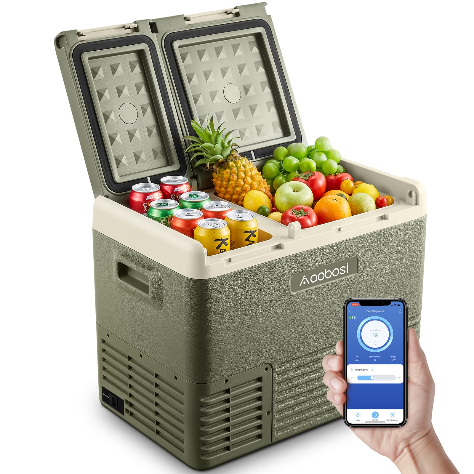 AAOBOSI Kompressor Kühlbox 33L, Dual Zonen Kühlbox Auto, Kühlbox 12V 230V Bis -20 °C, kompressor kühlbox für Auto,LKW,PKW,Wohnmobil,Camping,Boot und Steckdose AAOBOSI Kompressor Kühlbox 33L, Dual Zonen Kühlbox Auto, Kühlbox 12V 230V Bis -20 °C, kompressor kühlbox für Auto,LKW,PKW,Wohnmobil,Camping,Boot und Steckdose von AAOBOSI