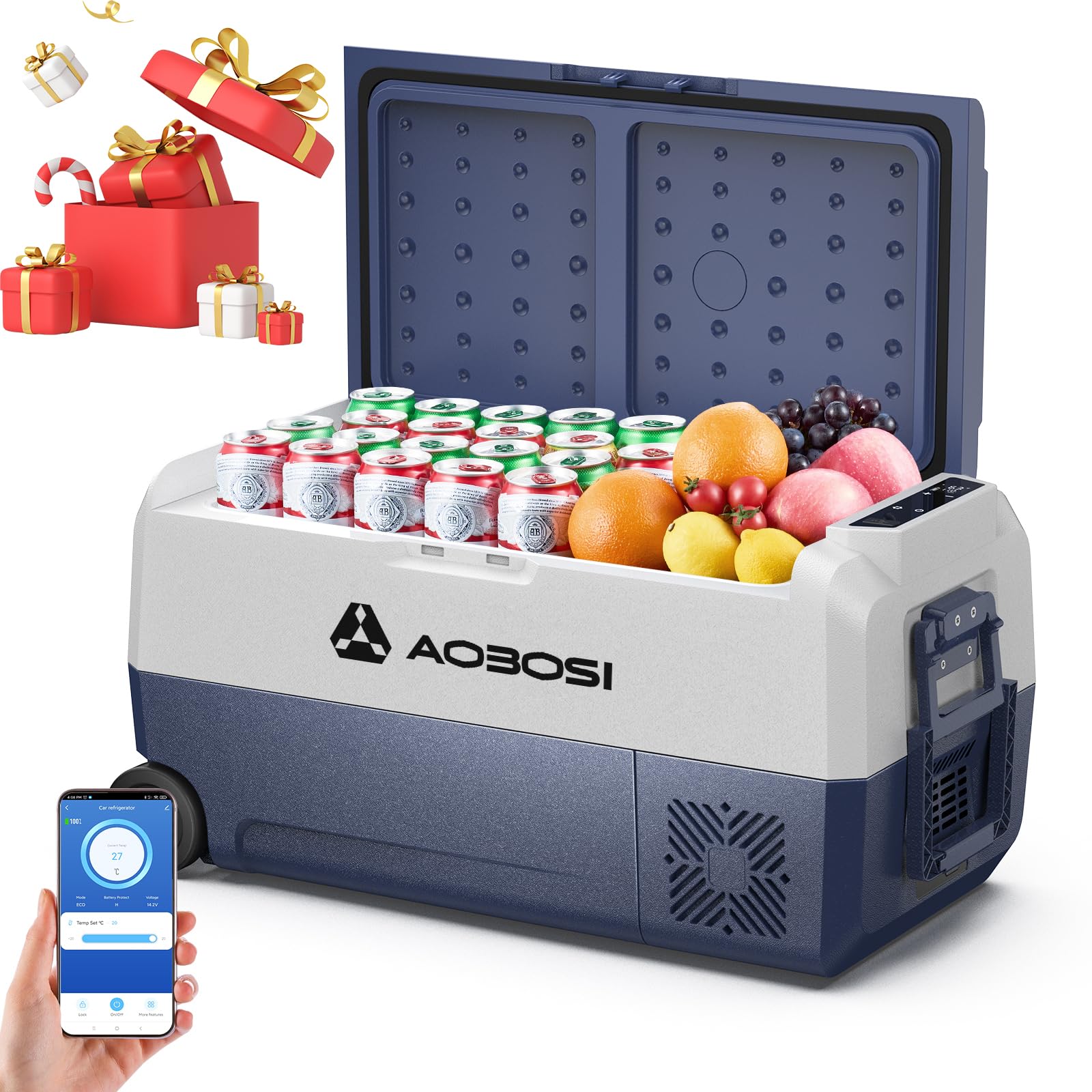 AAOBOSI Kompressor Kühlbox 36 L, Kühlbox Auto Mit WiFi-APP-Steuerung, 12/24 V und 100-240 V Kühlbox Elektrisch, -20°C bis 20°C kompressorkühlbox für Auto, LKW, Boot, Reisemobil, Camping, Reisen AAOBOSI Kompressor Kühlbox 36 L, Kühlbox Auto Mit WiFi-APP-Steuerung, 12/24 V und 100-240 V Kühlbox Elektrisch, -20°C bis 20°C kompressorkühlbox für Auto, LKW, Boot, Reisemobil, Camping, Reisen von AAOBOSI