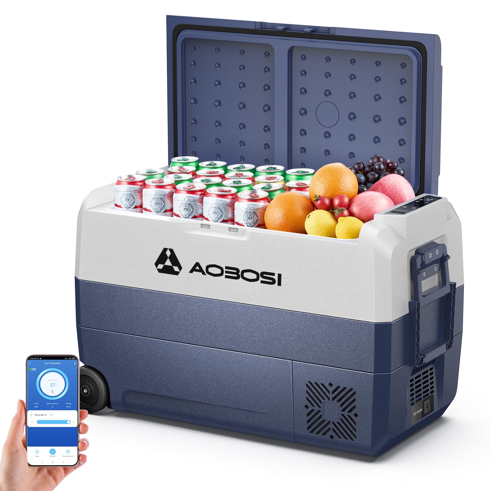 AAOBOSI Kompressor Kühlbox 50 L, Kühlbox Auto Mit WiFi-APP-Steuerung, 12/24 V und 100-240 V Kühlbox Elektrisch, -20°C bis 20°C kompressorkühlbox für Auto, LKW, Boot, Reisemobil, Camping, Reisen AAOBOSI Kompressor Kühlbox 50 L, Kühlbox Auto Mit WiFi-APP-Steuerung, 12/24 V und 100-240 V Kühlbox Elektrisch, -20°C bis 20°C kompressorkühlbox für Auto, LKW, Boot, Reisemobil, Camping, Reisen von AAOBOSI