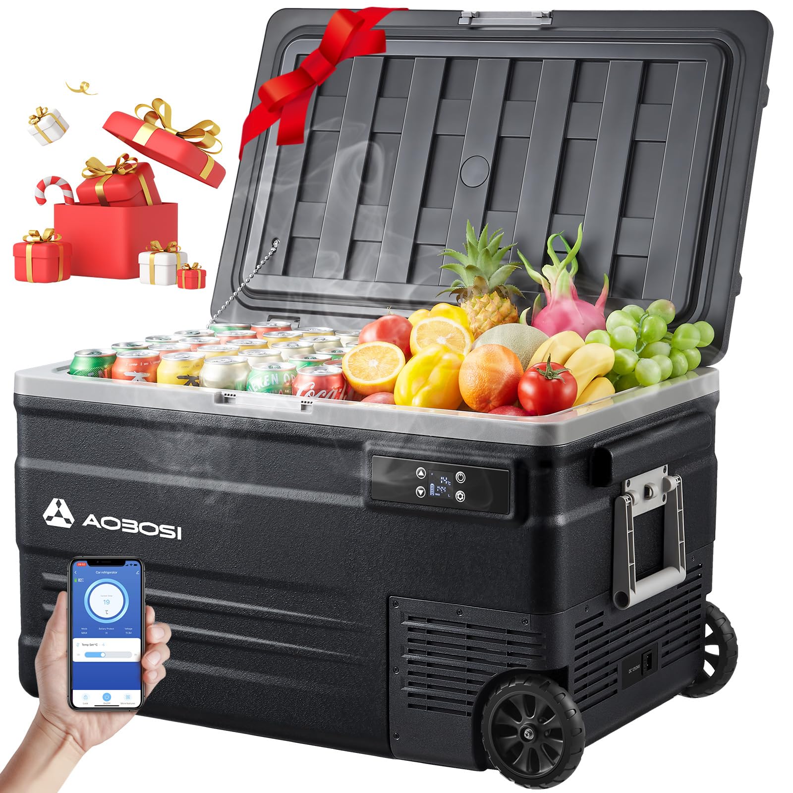 AAOBOSI Kompressor Kühlbox 74L, Kühlbox Auto Mit WIFI-APP-Steuerung, kühlbox kompressor 12/24 V und 100-240 V, Kühlbox Elektrisch bis -20 °C für Auto, Lkw, Boot, Reisemobil,Camping AAOBOSI Kompressor Kühlbox 74L, Kühlbox Auto Mit WIFI-APP-Steuerung, kühlbox kompressor 12/24 V und 100-240 V, Kühlbox Elektrisch bis -20 °C für Auto, Lkw, Boot, Reisemobil,Camping von AAOBOSI