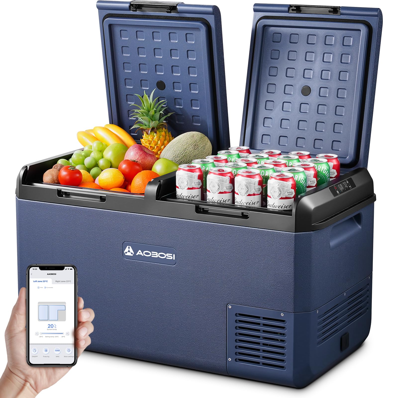 AAOBOSI Kompressor Kühlbox 75L: Dual Zone Kühlbox Kompressor mit APP-Steuerung, IPX4 Wasserdicht, 12V/230V, -20°C bis 20°C Kühlbox Elektrisch für Auto, LKW, Boot, Camping, Fischen & Outdoor AAOBOSI Kompressor Kühlbox 75L: Dual Zone Kühlbox Kompressor mit APP-Steuerung, IPX4 Wasserdicht, 12V/230V, -20°C bis 20°C Kühlbox Elektrisch für Auto, LKW, Boot, Camping, Fischen & Outdoor von AAOBOSI
