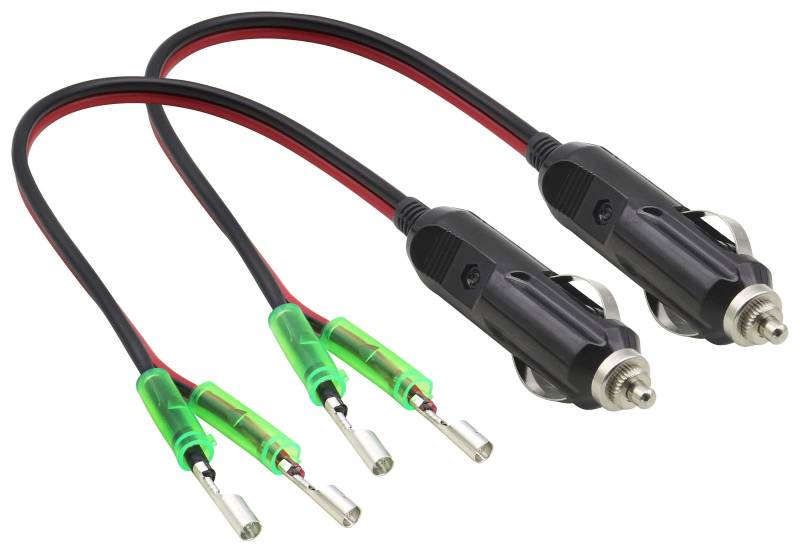 AAOTOKK(2-Stücke 16AWG Stecker Stecker Stecker Stecker mit Blei 12V Stecker mit Blei 10A Sicherung Auto Ersatz Zigarre Stecker Stecker Stecker Kabel mit LED Licht(0.3Meter/1Fuß Leads) von AAOTOKK