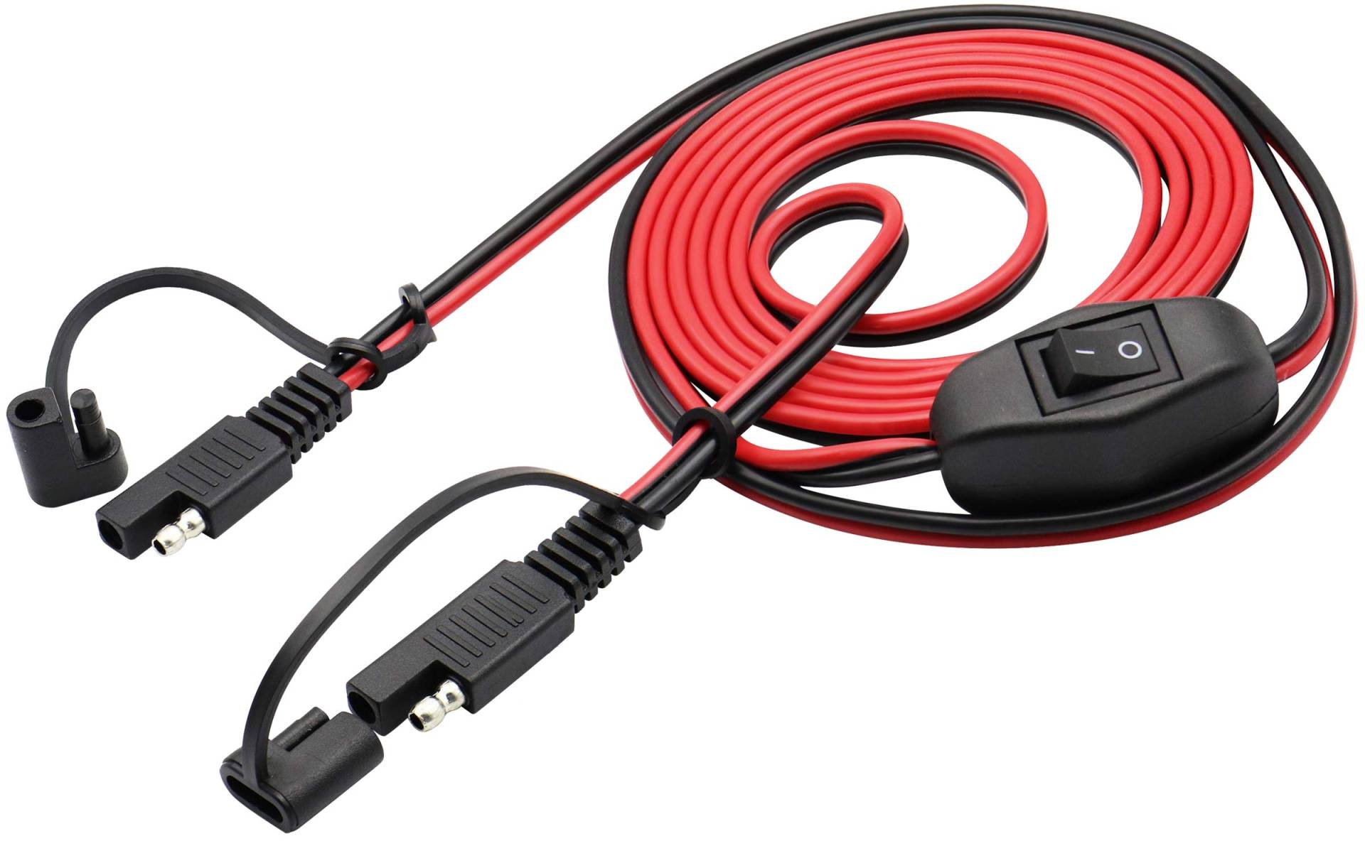 AAOTOKK SAE Verlängerungskabel 16 AWG Kabelbaum 12V-24V DC SAE zu SAE Kabel mit Schalter Schnellverschluss/Trenn Schnellschalter für Motorrad,Camper Solarpanel(2,4 m/7,8 ft-Schalter) von AAOTOKK