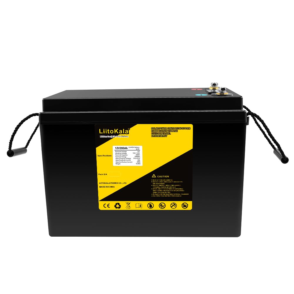 LiitoKala 12V 200AH Lifepo4 Lithium Batterie 4s 12,8V 200Ah mit Spannungsanzeige geeignet für 1200W Wechselrichter Boot Golfwagen UPS Touristen-LKW Elektro-LKW Gabelstapler Smart Robot mit Ladegerät LiitoKala 12V 200AH Lifepo4 Lithium Batterie 4s 12,8V 200Ah mit Spannungsanzeige geeignet für 1200W Wechselrichter Boot Golfwagen UPS Touristen-LKW Elektro-LKW Gabelstapler Smart Robot mit Ladegerät von AAPXXINI