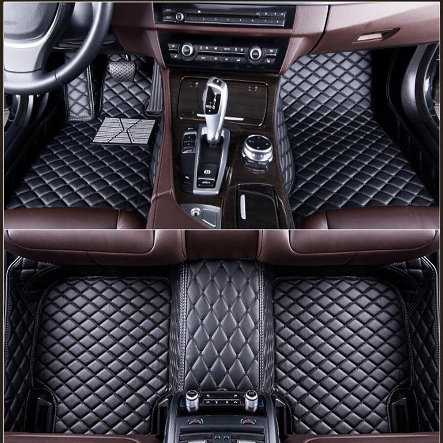 AAZxcd Auto Fußmatten für Mercedes-Benz SL(2seats) 2013-2018, Auto Fussmatten Set Allwetter wasserdichte rutschfeste Teppich Auto Zubehör,Black von AAZxcd