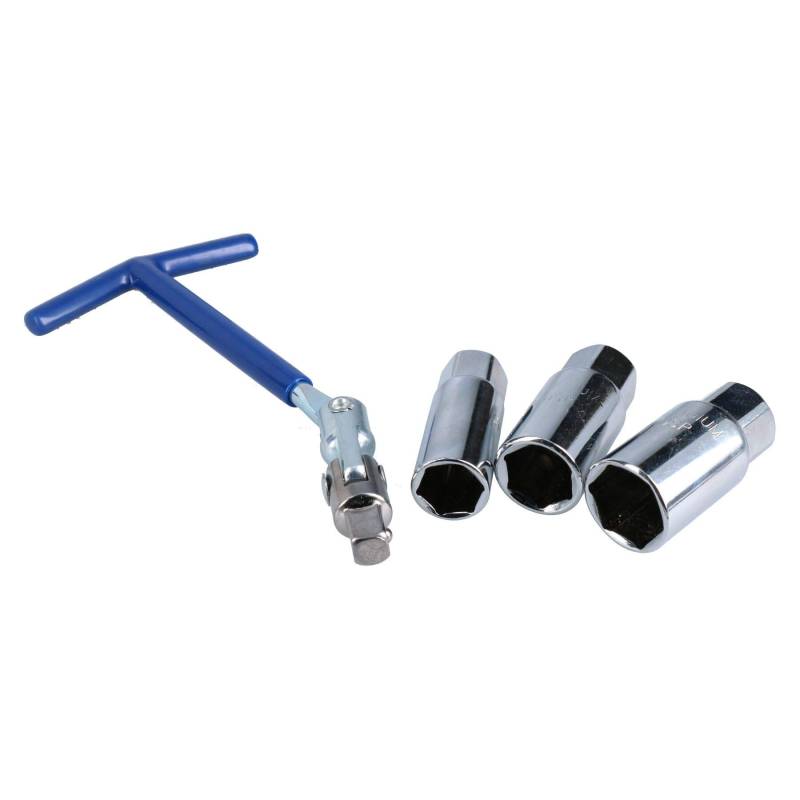 AB Tools-Toolzone Zündkerzensteckschlüssel-Entferner, Installationsset, flexible T-Stange + 16, 18, 21 mm Stecknüsse, 4 Stück von AB Tools-Toolzone