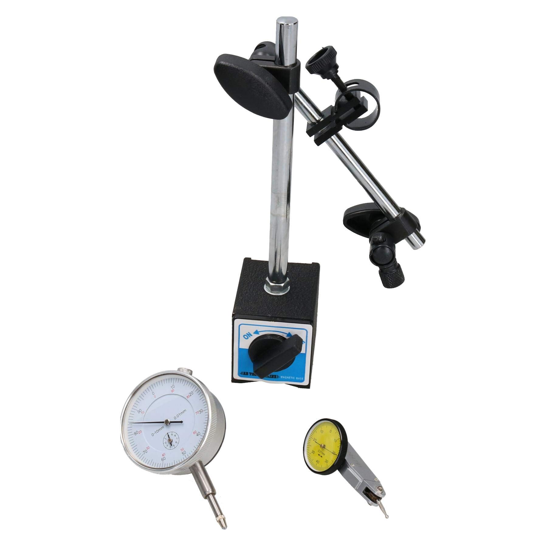 AB Tools Messuhr mit Hebel und Kolben, metrische Anzeige, magnetischer Sockel, DTI-Messgerät, Uhr von AB Tools