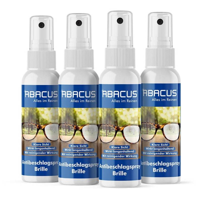ABACUS® Antibeschlagspray Brille, Antibeschlagspray, Antibeschlagmittel – Antibeschlagspray für Brillen & Brillengläser – Antibeschlagspray Brille 4X 75 ml (7655.4) von ABACUS