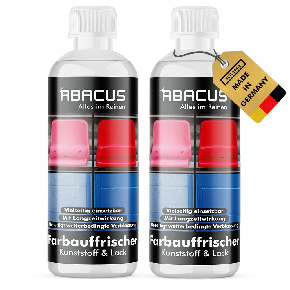 ABACUS® Farbauffrischer, Farbauffrischung, Farb-Auffrischer, Kunststoff-Aufbereitung, Kunststoffpflege, Lackpflege – Farbauffrischer 2x 300 ml von ABACUS