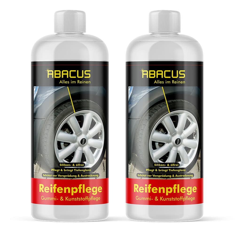 ABACUS® Kunststoffpflege und Gummipflege silikonfrei 2X 500 ml (7739.2) - Farbauffrischung Reifenpflege von ABACUS