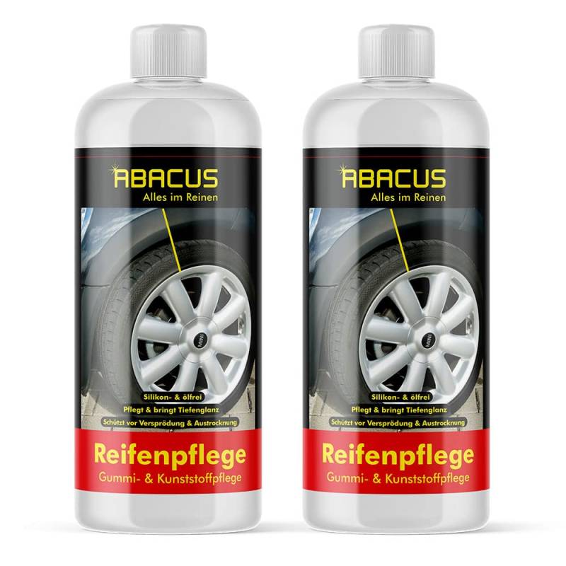 ABACUS® Kunststoffpflege und Gummipflege silikonfrei 2X 500 ml (7739.2) - Farbauffrischung Reifenpflege von ABACUS