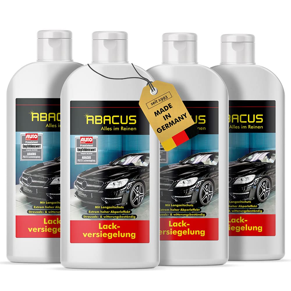 ABACUS® Lackversiegelung mit Carnaubawachs & Montanwachs und Lotuseffekt 4X 500 ml (7744.4) - Autolack versiegelung Lotusblütenversiegelung von ABACUS