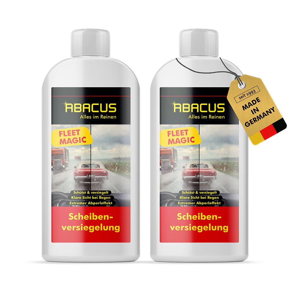 ABACUS® Fleet Magic® Scheibenversiegelung Auto | Glasversiegelung | Nanoversiegelung | Regenabweiser mit Lotus-Effekt | Scheibenversiegelung mit Abperleffekt für klare Sicht 2X 250 ml (7101) von ABACUS