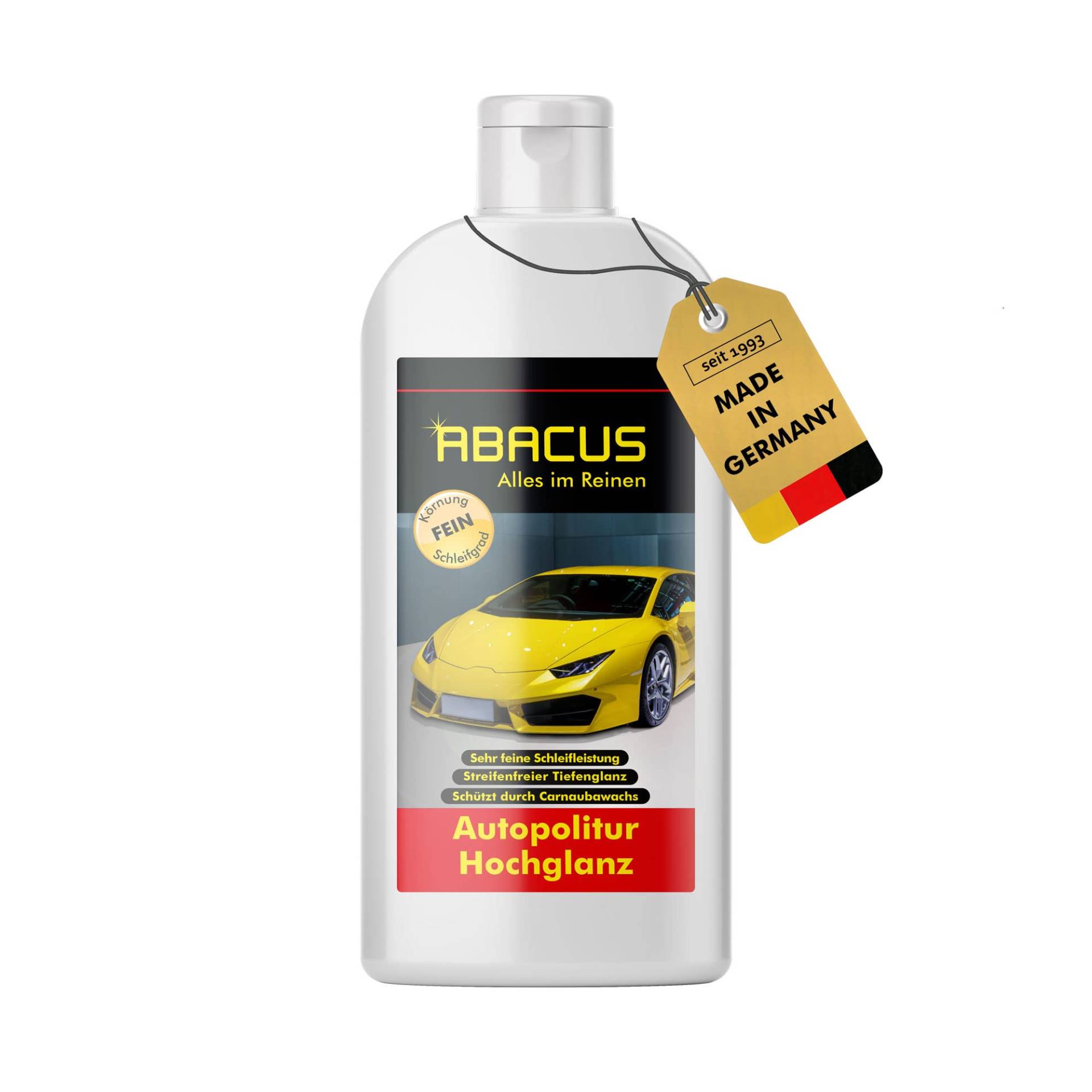 ABACUS® Autopolitur Hochglanz, Hochglanzpolitur, Lackpolitur, Politur Hochglanz, Auto-Politur, Lackglanz, Tiefenglanz, Poliermittel – Autopolitur Hochglanz 500 ml (4030) von ABACUS