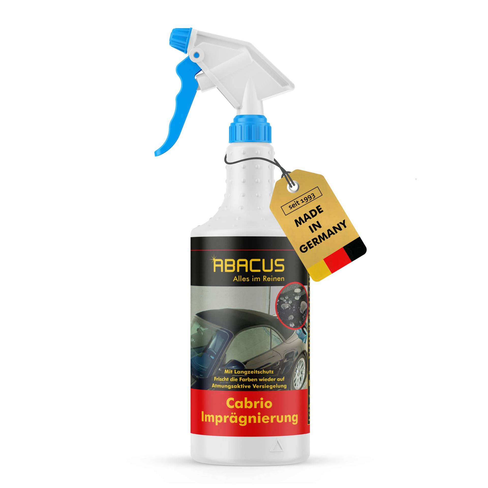 ABACUS Cabrio-Imprägnierung, Cabrioverdeck Imprägnierung, Verdeck Imprägnierung, Cabriodach Imprägnierung, Stoffdach Imprägnierer, Cabrio Schutz-Spray, Cabrio Imprägnierer 750 ml (4021) von ABACUS