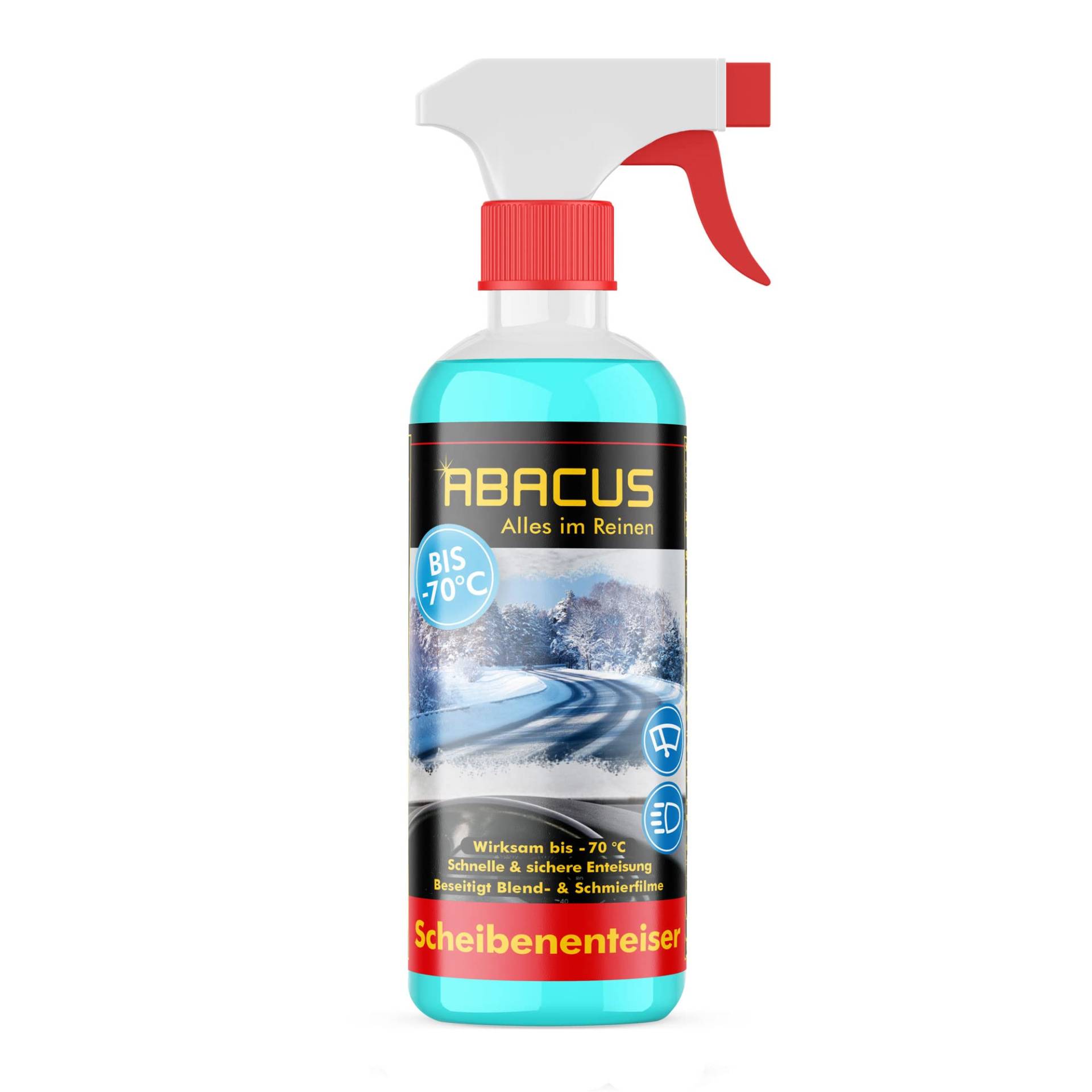 ABACUS® Scheibenenteiser, Enteiserspray, Scheibenenteiser-Spray – für eisfreie Autoscheiben, enteist Scheiben bis bis -70 °C – Scheibenenteiser 300ml (4095) von ABACUS