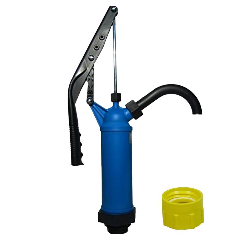 ABACUS® Fasspumpe Vario mit variablem Hub + Adapter gelb für Gewinde Nr. 61 - geeignet für Alkohole, Benzin, Diesel, milde Laugen und milde Säuren - Handpumpe Hebelfasspumpe Ölpumpe Kerosinpumpe(7217) von ABACUS