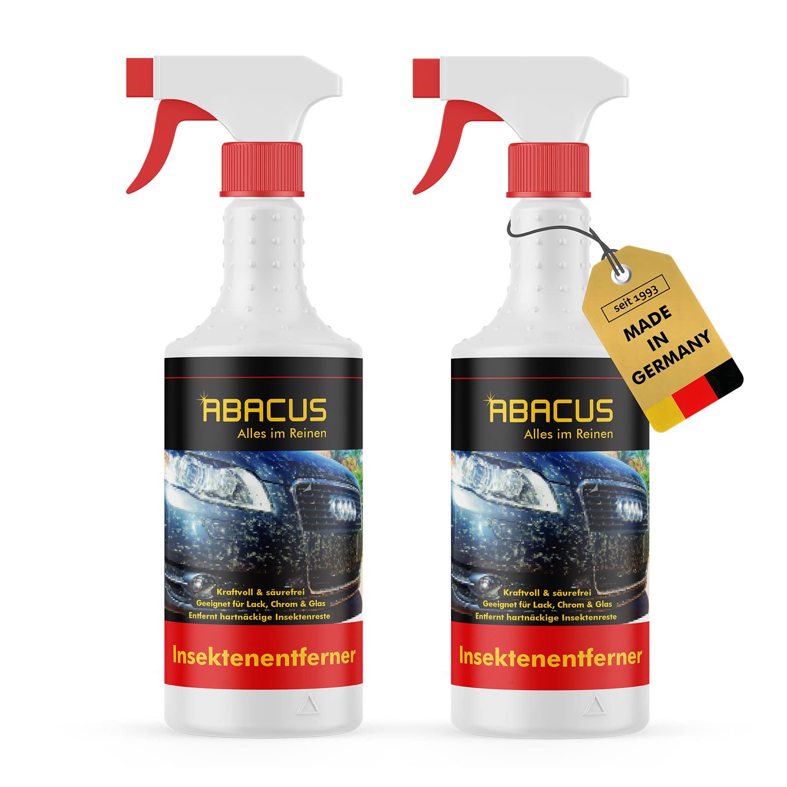 ABACUS® Insektenentferner Auto 2X 750 ml (7740.2) - Fliegenentferner Auto Insektenreiniger Insektenlöser von ABACUS