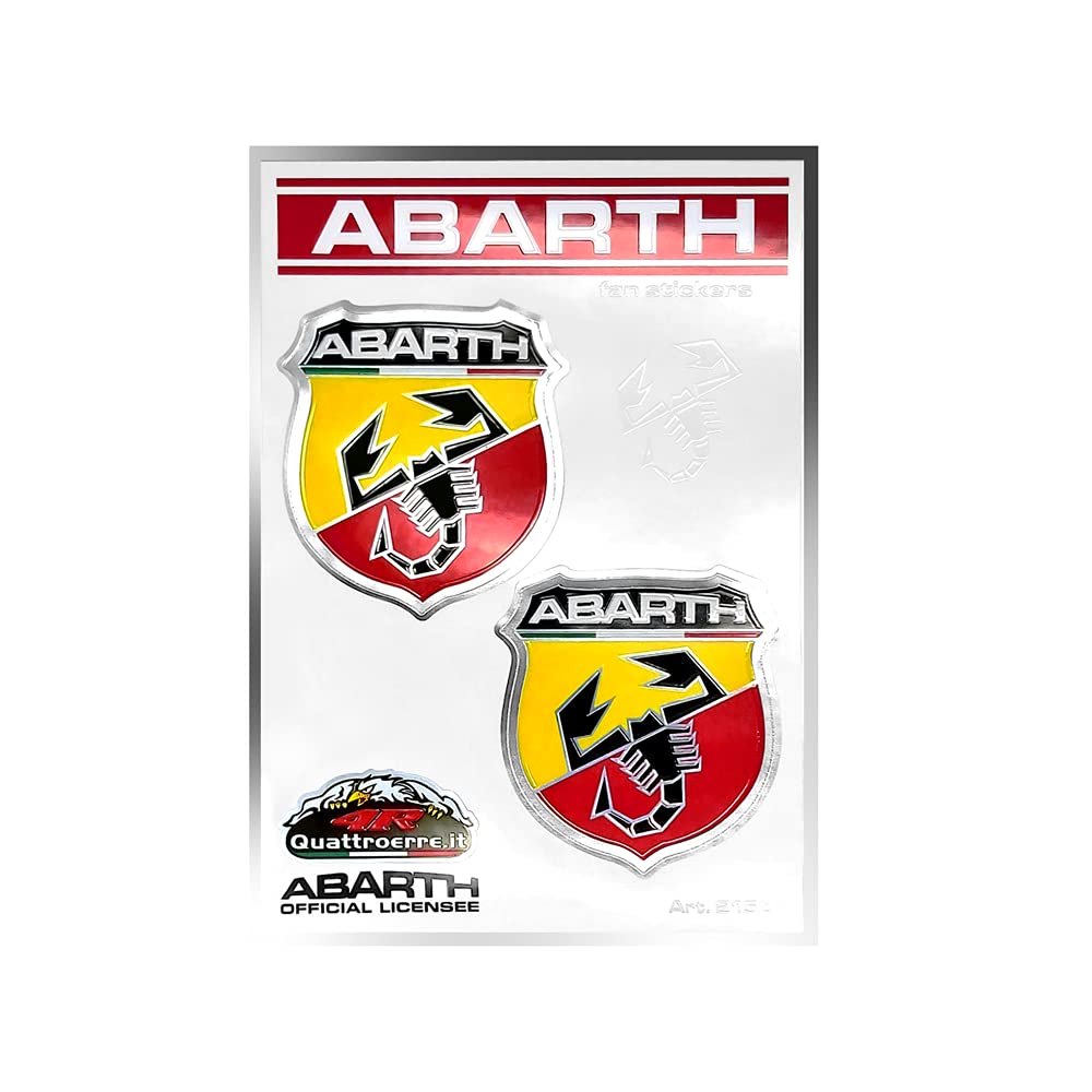 Abarth Set 2 Scudetti Medi Aufkleber, 94 mm x 131 mm von Abarth