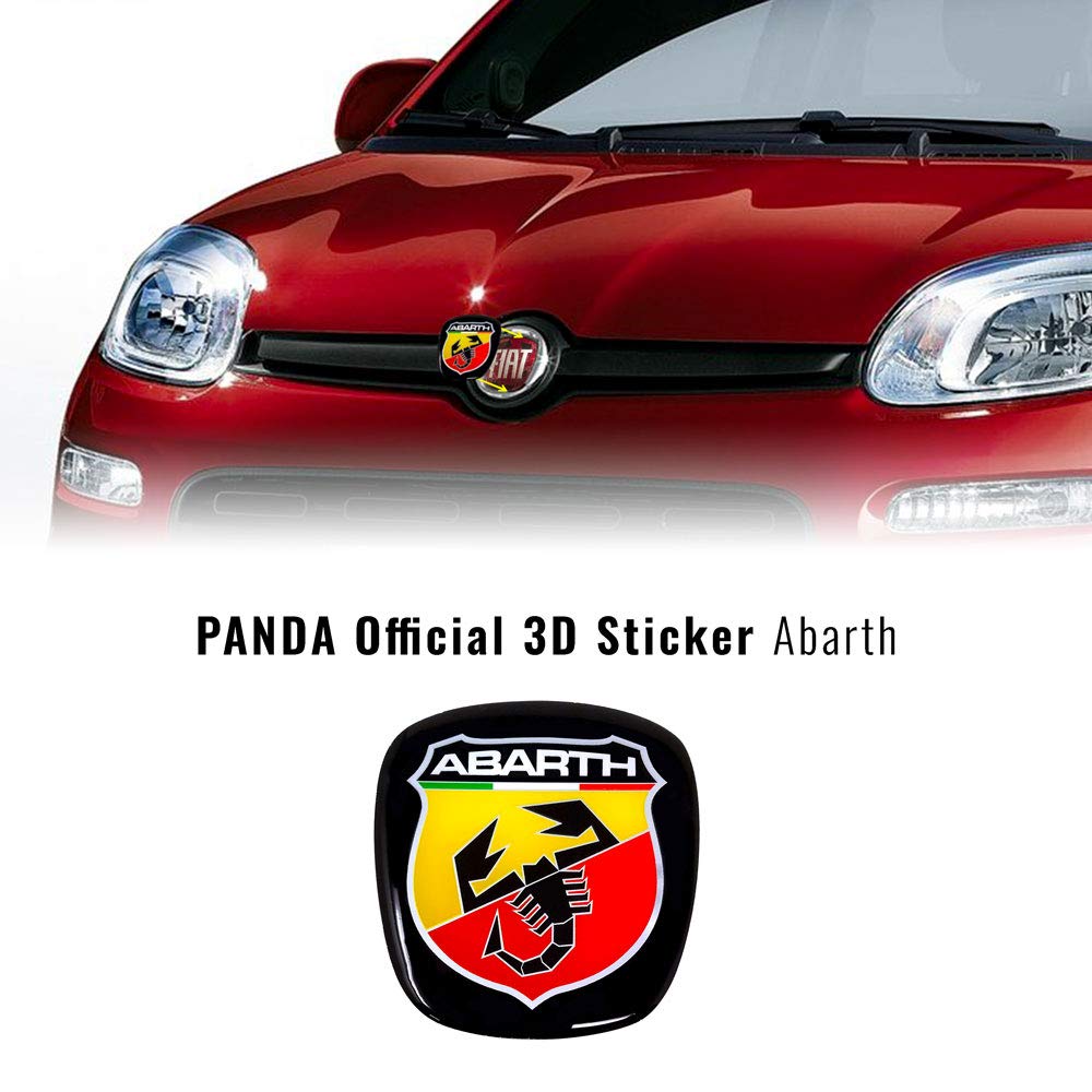 Abarth 32026 3D-Aufkleber, Ersatzteil mit Logo vorne und hinten, für Panda nach 2012 von Abarth