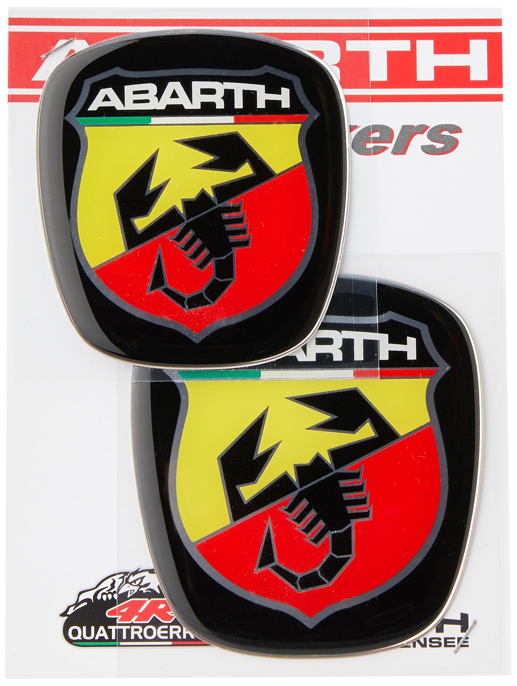 Abarth 3D Official Shield Logo Sticker für FIAT Grande Punto, Vorne und Hinten, 60 x 65 mm, 71 x 65 mm von Abarth