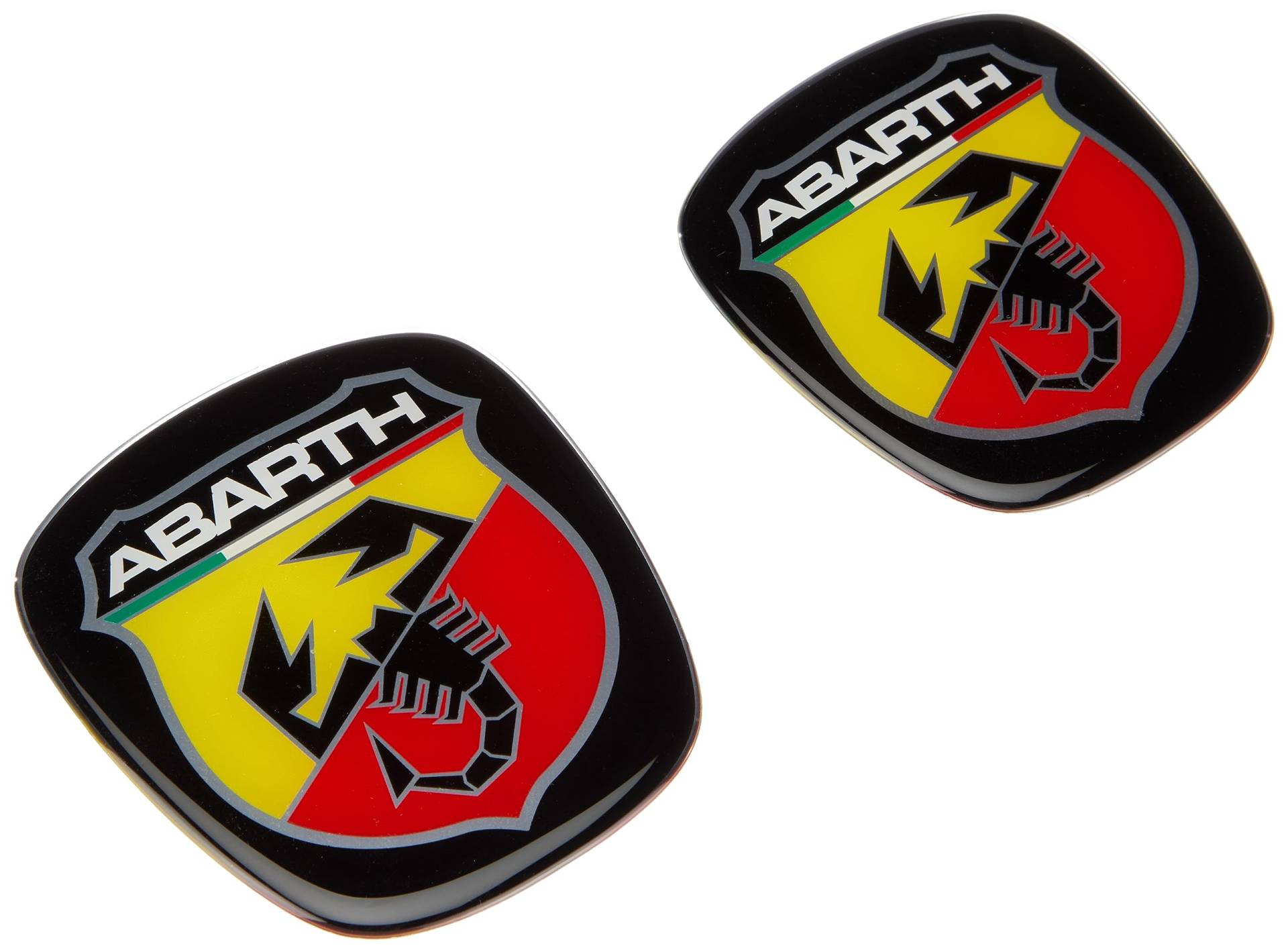 ABARTH 3D Official Shield Logo Sticker für FIAT Punto Evo, Vorne und Hinten, 60 x 65 mm, 71 x 65 mm von Abarth