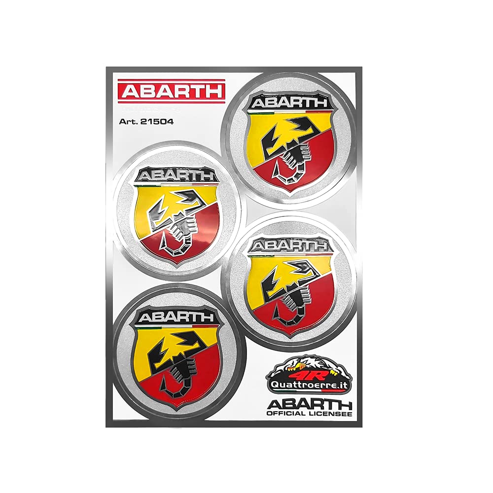 ABARTH Set 4 Stickers Shields Diameter 48 von 4R Quattroerre.it