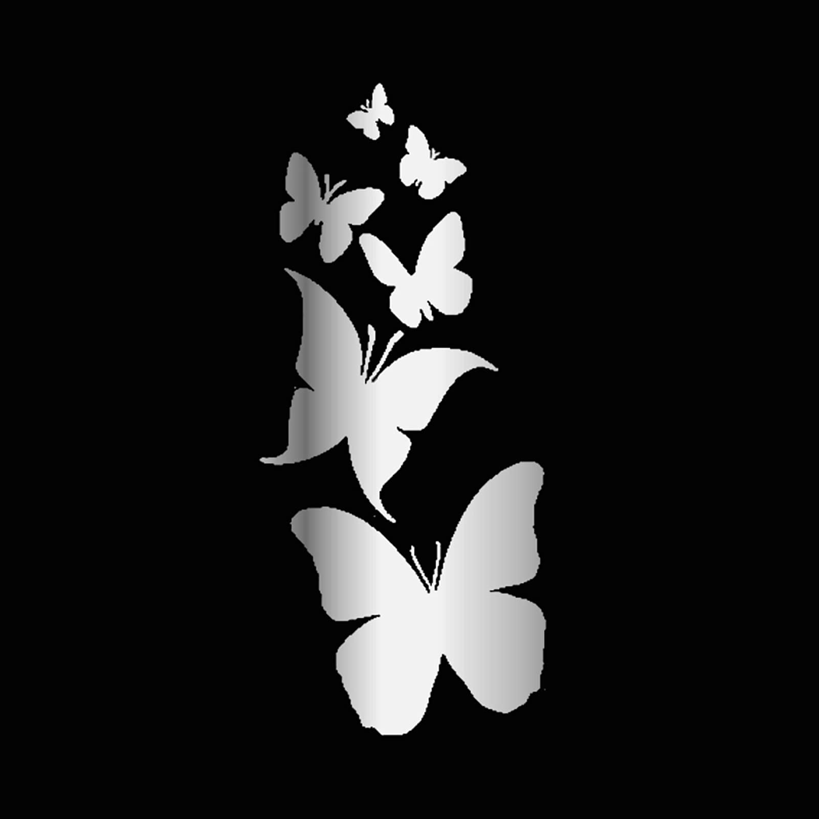 ABCBCA Autozubehör Decalsvinyl Schmetterling Hibiskus-Blume Reflektierende Aufkleber Auto Motorradaufkleber 6cm * 13,7 cm (Color Name : Chrome Silver) von ABCBCA