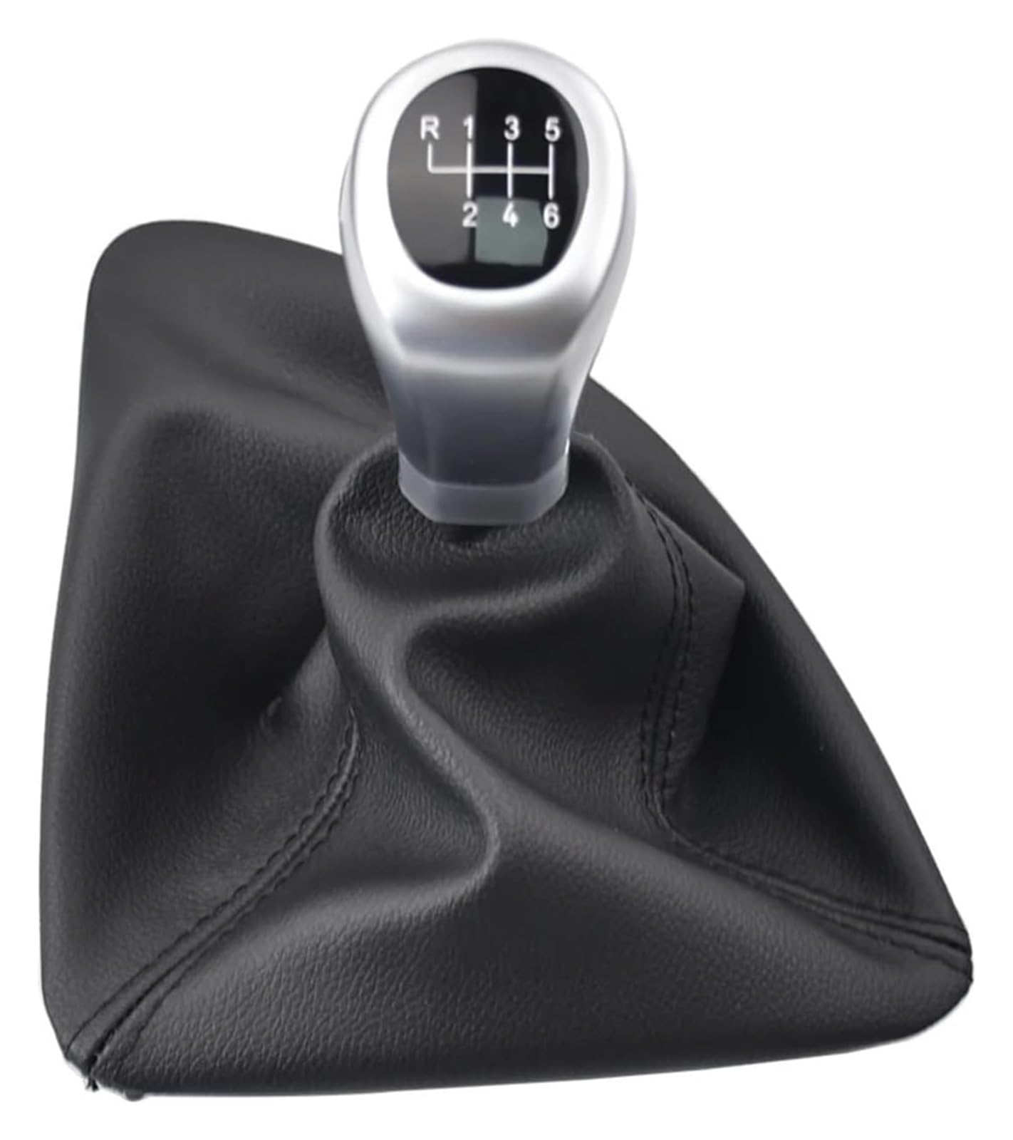 Auto Schalthebel Stick Shifter Für BM&W 1 Serie Für X1 E81 E82 E87 E88 5 6 Gang Auto Schaltknauf Kopf Gaitor Kofferraumabdeckung Schaltknauf(Lhd 6r-Silver) von ABHBVGZFZT