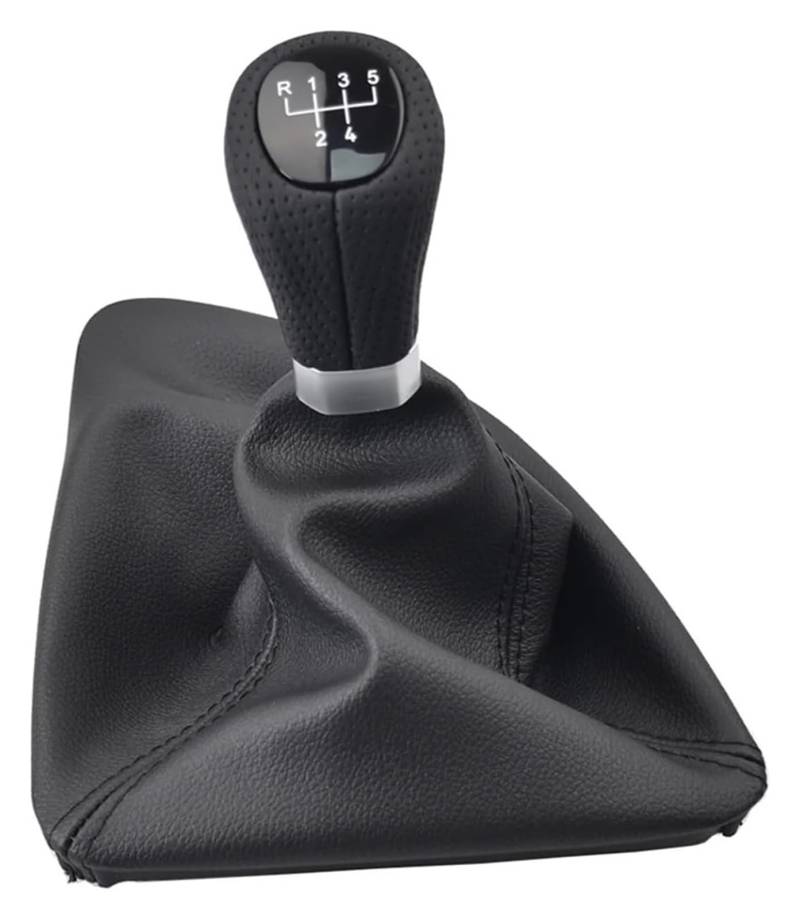 Auto Schalthebel Stick Shifter Für BM&W 1er E81 E82 E87 E88 2006–2011 5-6-Gang-Auto-Schaltknauf, Manueller Schalthebelkopf Mit Ledermanschette(Lhd 5 Speed Black) von ABHBVGZFZT