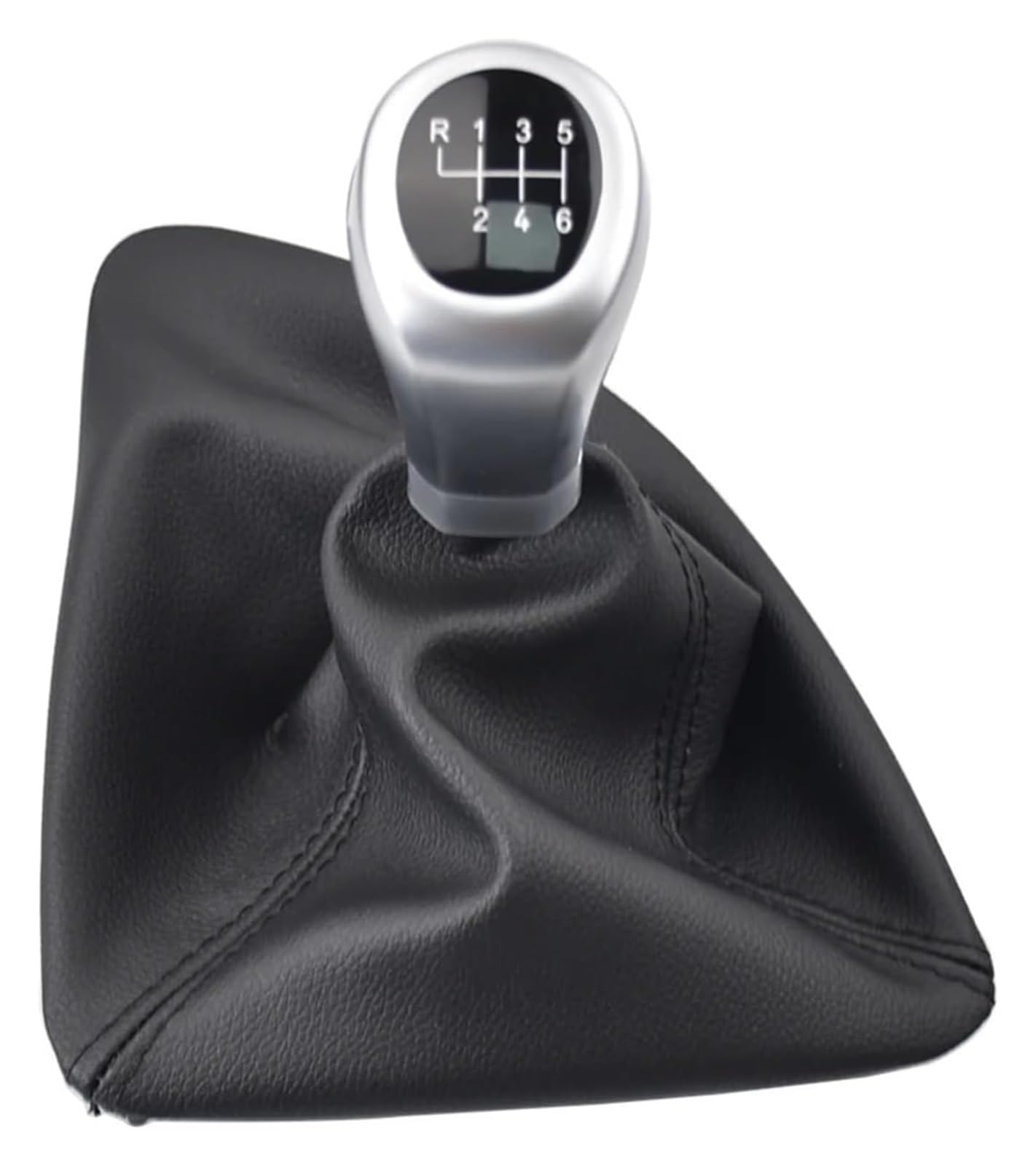 Auto Schalthebel Stick Shifter Für BM&W 1er E81 E82 E87 E88 2006–2011 5-6-Gang-Auto-Schaltknauf, Manueller Schalthebelkopf Mit Ledermanschette(Lhd 6 Speed Silver) von ABHBVGZFZT