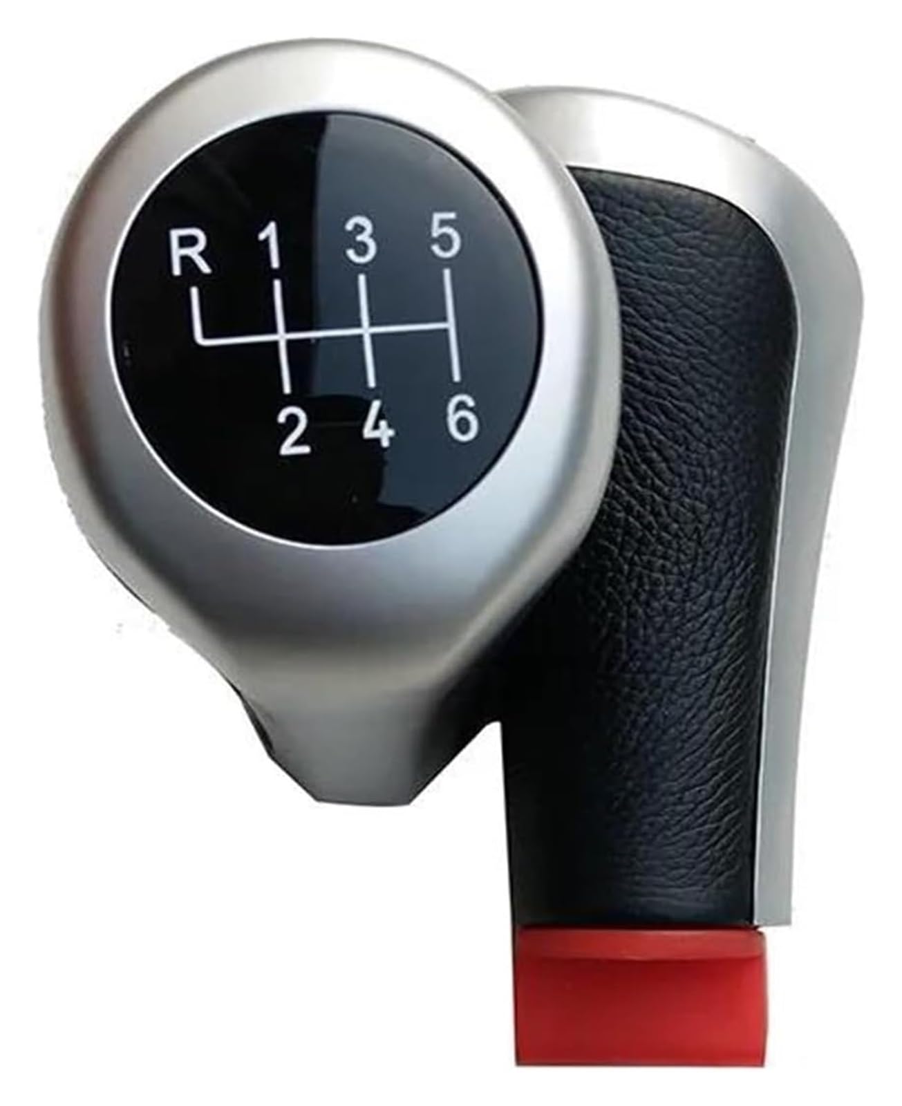 Auto Schalthebel Stick Shifter Für BM&W E30 E32 E34 E36 E38 E39 E46 E53 E60 E63 E83 E84 E90 E91 5 6 Gang Auto Schaltknauf Power Sport Getriebekopfkappe(Silver 6speed) von ABHBVGZFZT