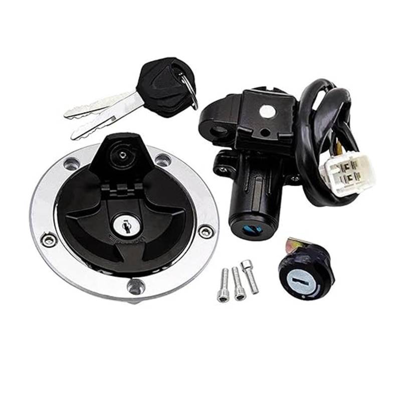 Tankdeckel Kraftstoff Zündschalter Für K&awasaki Für EN650 Für Vulcan S 650 2014-2022 4 Drähte Motorrad Zündschloss Schloss Mit Schlüssel Set Elektrische Tür Zündschloss von ABHBVGZFZT