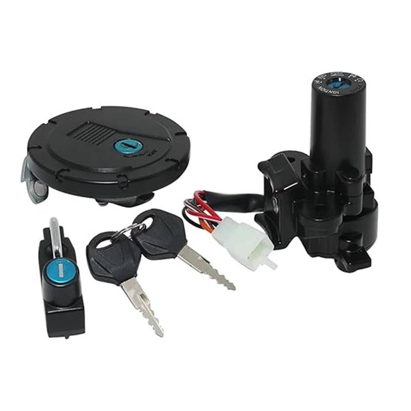 Tankdeckel Kraftstoff Zündschalter Für K&awasaki Für KL110 Für KL250 Für KLX125 Für KLX250 1997-2014 Motorrad Zündschlüsselschalter Tankdeckel Sitzschloss Kit Zündschloss von ABHBVGZFZT