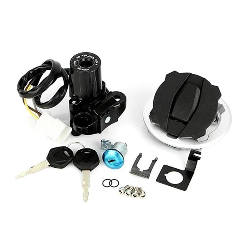 Tankdeckel Kraftstoff Zündschalter Für K&awasaki Für Ninja 650 Z650 EX650 2017-2023 Motorrad Zündschloss Tankdeckel Sitzschloss Schlüsselsatz Zündschloss von ABHBVGZFZT