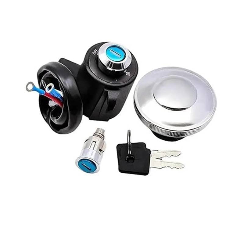 Tankdeckel Kraftstoff Zündschalter Für Sportster 883 XL 883 1995-2003 Motorrad Zündschloss Sperren Kraftstoff Gas Kappe Abdeckung Zündschloss(1 Set Sliver) von ABHBVGZFZT