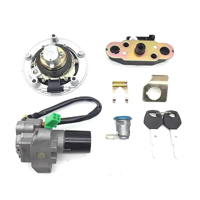 Tankdeckel Kraftstoff Zündschalter Für Suzuki Für GW250 Für Inazuma Für GSXR250 Motorrad Zündschloss Schloss Kraftstoff Tankdeckel Abdeckung Lenkung Set Schlüssel Zündschloss von ABHBVGZFZT