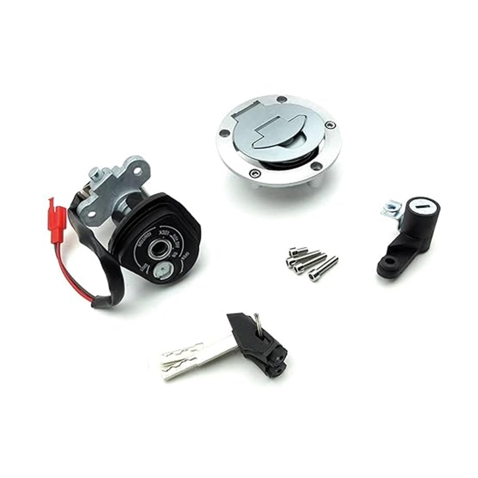 Tankdeckel Kraftstoff Zündschalter Für YZFR15 Für MT15 2015-2016 Motorrad 12V Zündschloss Sperren Teile Schlüssel Tank Kappe Zündschloss(Full Set Lock) von ABHBVGZFZT