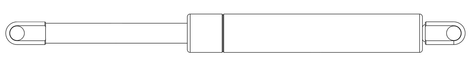 1x Gasfeder L:300, Hub:100, 10/23 Gasdruckfeder,Anhänger,Verkaufsanhänger gas spring for trailer (750N) von ABLE-GOODS