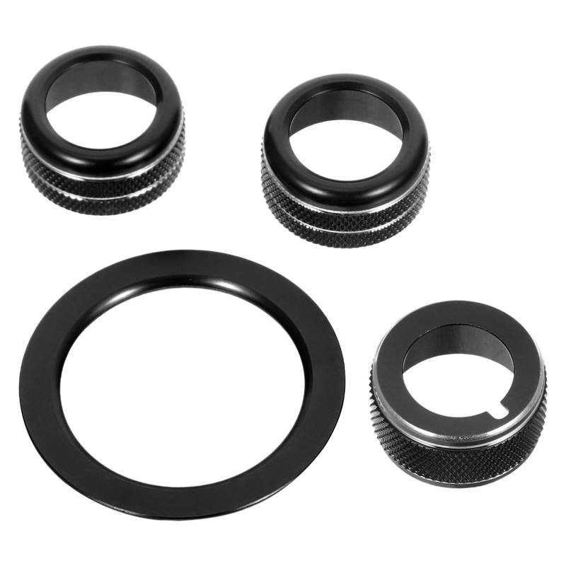 ABOOFAN 1 Satz Akustischer Zierring drücken, um die Abdeckung zu starten Auto Ein-Knopf-Startabdeckung Zündungsdeckel des Motors Auto-Zündring Aluminiumlegierung Black von ABOOFAN